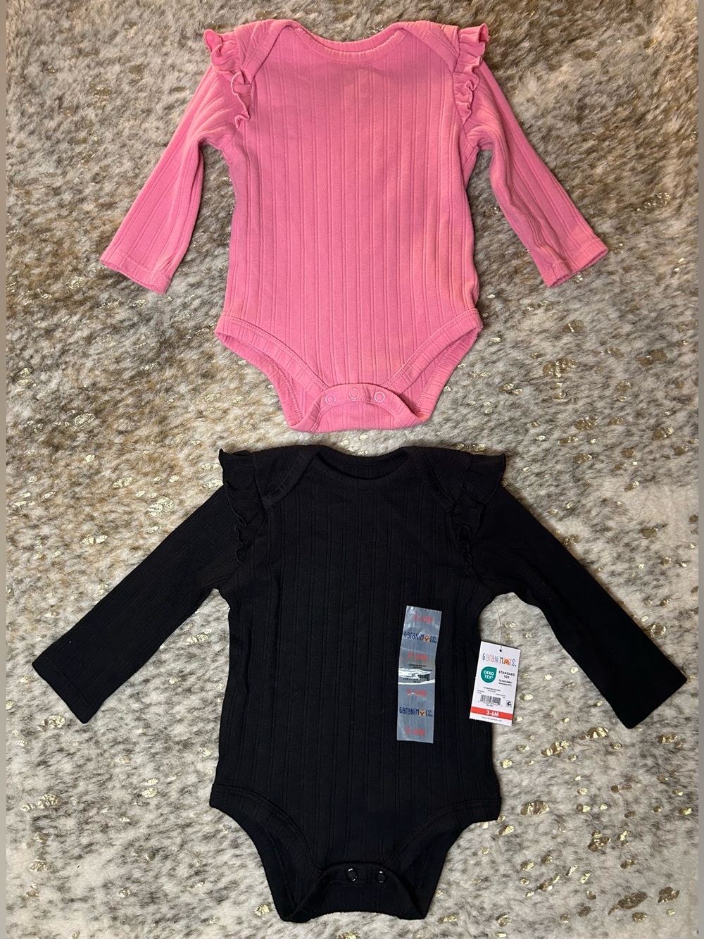 5 for $25🔥Garanimals Ruffle Long Sleeve Set of 2 Bodysuits Girls 3-6M‎